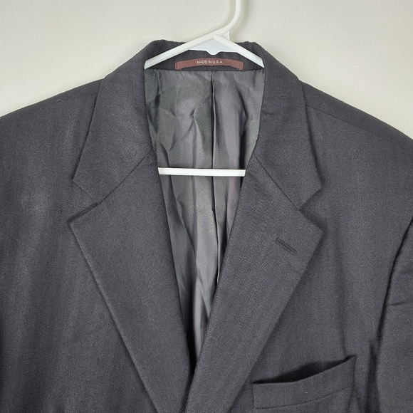 Hickey Freeman Addison Dark Gray Cashmere Silk Sport Coat 46L Careerwear Office - Picture 4 of 15